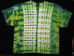 Bright Yellow, Green And Teal Ice Dye Tie Dye Unisex T Shirt ~ Sz 4XL