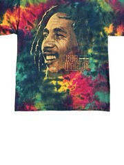 Vintage Bob Marley Tie Dye Graphic Short Sleeved Zion Rootswear T-Shirt Size L
