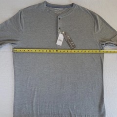 JACHS New York Men’s 3XL Steel Gray Long Sleeve Henley T-Shirt Classic Fit NWT
