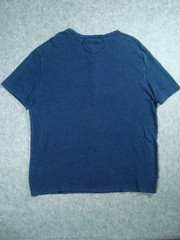 Polo Ralph Lauren Henley Shirt Mens 2XL Indigo Blue Wash Short Sleeve Cotton