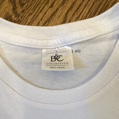B&C Collection B&C #E190 Men’s L White Cotton Crew Neck Boats Graphic Tee