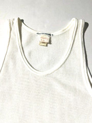 Vtg Rare 80s TOUS les CALECONS White Cotton Mesh Fishnet Tank Top sz M 4 France