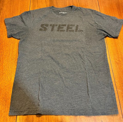 Steel Supplements Shirt Mens L-XL Black Logo Short Sleeve