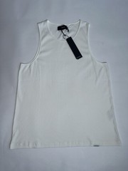 Represent Men’s Tank Top Vest Ribbed Flat White Cotton Summer Holiday Gym Layer