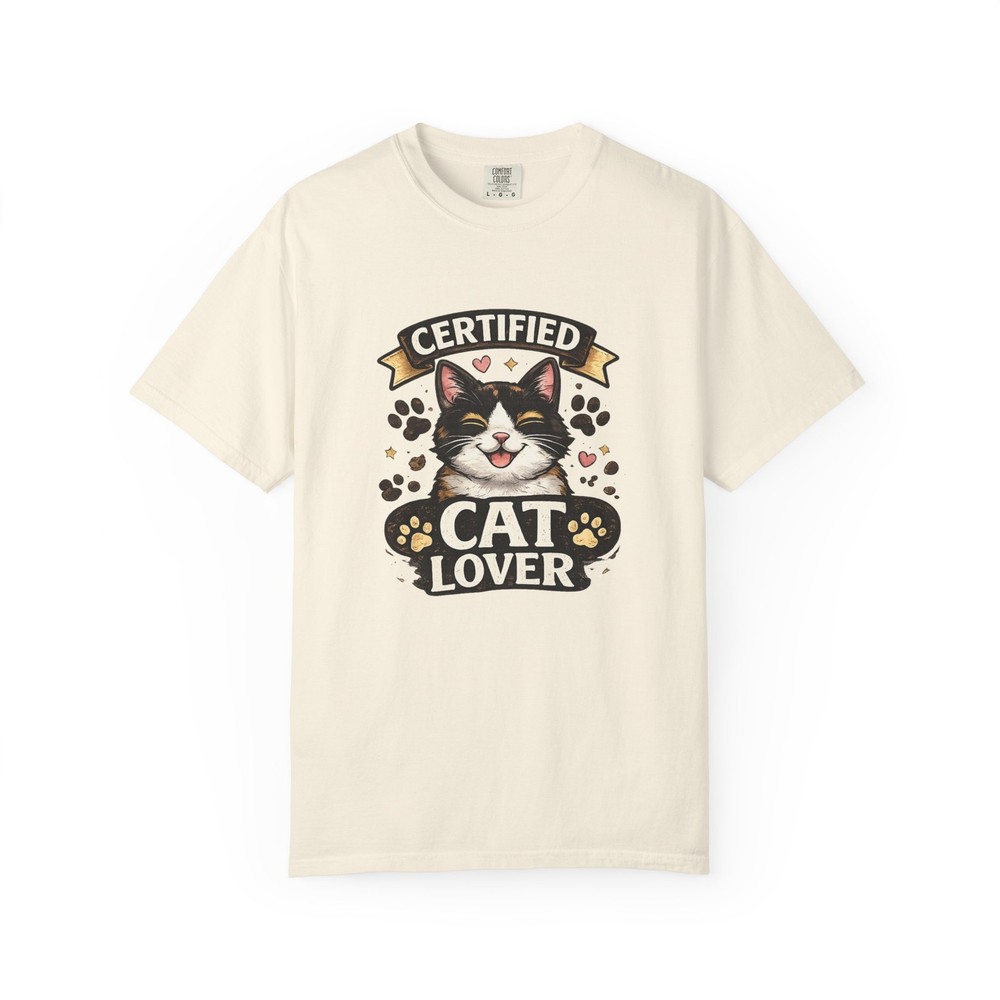Certified Cat Lover T-shirt | Cute Cat Paw Graphic