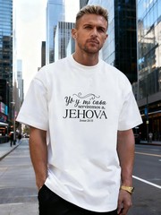 Letter Quote Graphic 100% Cotton Men’s T-Shirt Suitable for Daily Streetwear