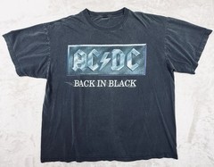 AC/DC Back in Black Vintage T-Shirt XL Black Double Sided Band Tee 1995 Album