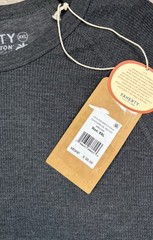 Faherty Cloud Cotton Men’s XXL Long Sleeve Waffle Crew Pima Cotton Charcoal NEW