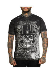XTREME COUTURE by AFFLICTION Black PROPER Short Sleeve Slim Fit Mens T-shirt NWT