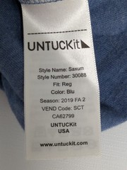 UNTUCKit Saxum Men’s Blue Solid Crew Neck Short Sleeve T-Shirt XXXL 30088