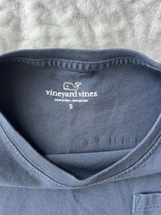 Vineyard Vines Men’s Navy Long Sleeve Pocket Tee With Sleeve Logo Size S