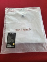 HYBE SUGA Agust D Tour D-DAY Graphic Logo Long Sleeve Crew Tee White S