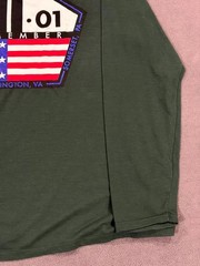 Port & Company Performance T Shirt Mens Large Olive Green American Flag Remember