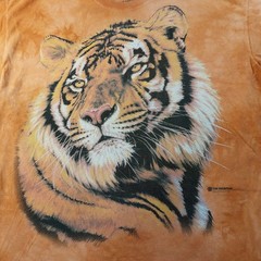 Vintage Y2K The Mountain Tiger Shirt Mens XL Orange Big Cat Wildlife 2000 USA
