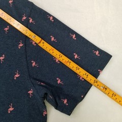 George Men’s Navy Pink Flamingo All Over Print T-Shirt Size Large Classic