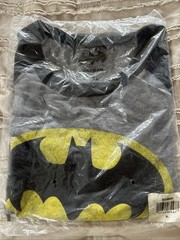 Batman 2-Tone Mens Heather Gray And Black 3/4 Sleeve Raglan Shirt NWT XL