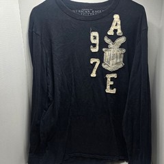 American Eagle Outfitters Black Long Sleeve Shirt with Applique