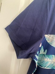 PatPat Navy Blue w/Tropical Floral Chest SS T- Shirt Men’s Large NWTs