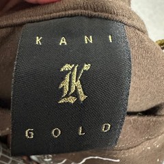 Y2K Karl Kani Gold Diagonal Graphic Tee Brown Orange Hip Hop Streetwear 3X