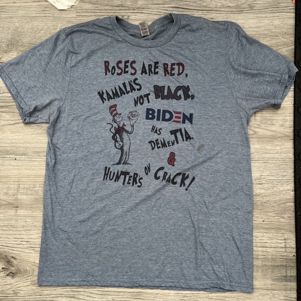 Kamala Harris Joe Biden Hunter Biden Dr Seuss Shortsleeve T Shirt – Adult Large