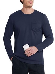 Men’s Crew Neck Shirt Long Sleeve Cotton Soft Comfort Lightweight Casual T-Shirt