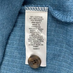NEW Mutual Weave Henley Shirt Mens 2XL Blue Waffle Knit 3 Button Long Sleeve