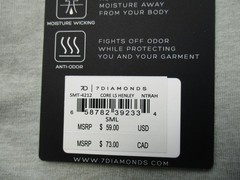 7 Diamonds Henley Shirt Mens Small Gray Core Long Sleeve Performance Tee Jersey