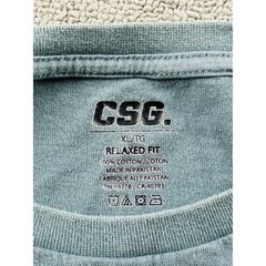 CSG. T-Shirt Men XL Gray Relaxed Fit Solid Cotton Short Sleeve Basic Sportswear