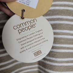 Common People Men’s Linear Shirt Relaxed Fit Soft Cotton Taupe Size L NEW