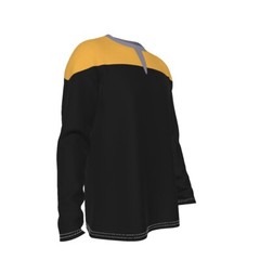 Starship Gold Uniform Shirt – No Badge – Yellow / Gold Federation Costume