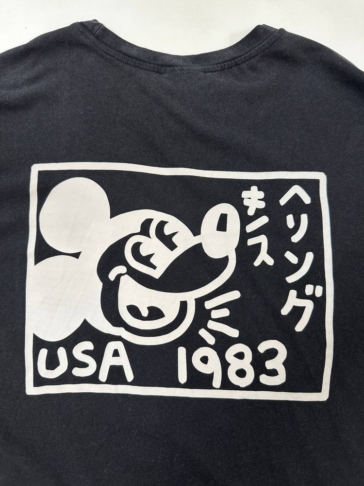 Limited Edition Disney Mickey Mouse x Keith Haring Grey T-Shirt 2XL XXL Japan