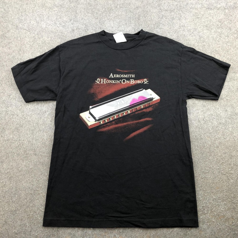 Vintage Aerosmith Shirt Mens Medium Black Honkin On Bobo Tour 2004 Graphic