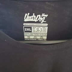 Underdog Hemp Shirt Black 2XL Hemp Bamboo Cotton Embroidered Logo- Mens 2XL