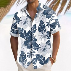 Hawaiian Shirts Men Aloha Summer Casual Beach Button Down Cruise Holiday.