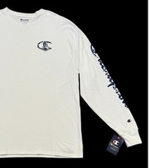 Champion Logo Crewneck Long Sleeves Bright Royal Athletic Graphic Tee T Shirt L