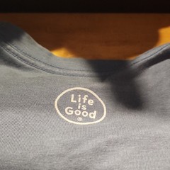 Life is Good Crusher Tee Men’s M Blue Long Sleeve Crew Neck Graphic T-Shirt