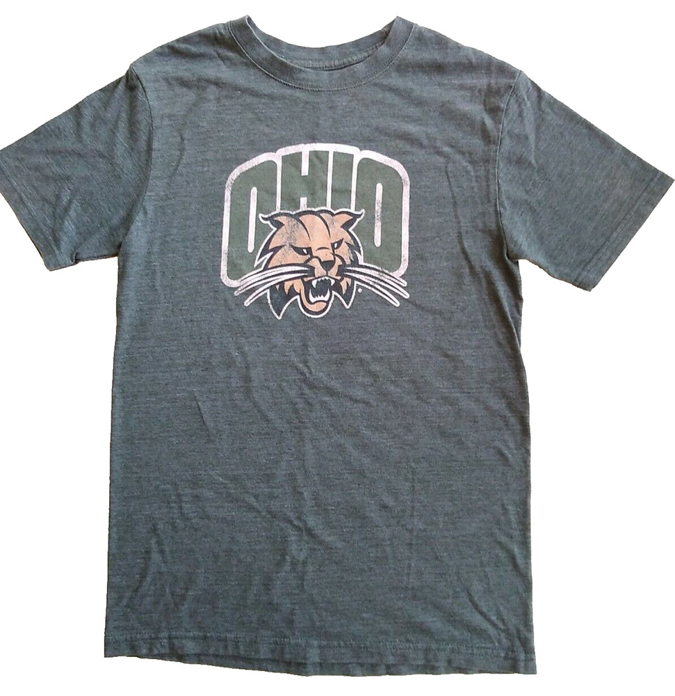 Ohio University OU Bobcats Cotton Logo Tee T-Shirt S