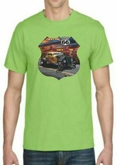 Adult DryBlend® T-Shirt – ( MEET ME ON ROUTE 66- HOT ROD / PIN-UPS / HOTTIES)