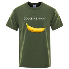 Men Summer Banana Print Cotton Blend Loose Fit O-neck T-shirt Casual Tee