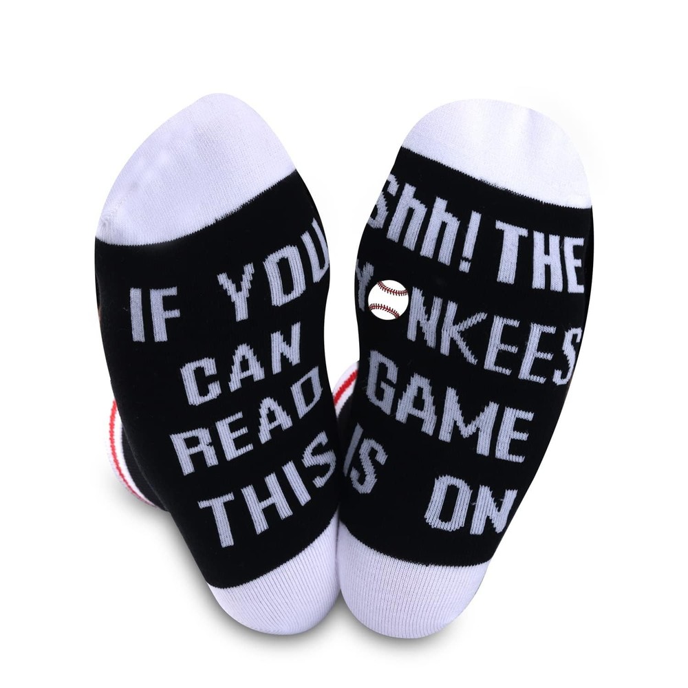 2Pairs Baseball Socks Birthday Game Day Gift IF You Can Read This Shh The Gam…