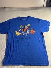The Lion King Retro T Shirt Large Characters Graphic Blue Disney Nostalgia Simba