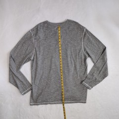 BKE Buckle Henley Shirt Mens XL Grey Pullover Long Sleeve Marled Active Casual