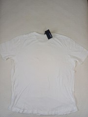 Buck Mason XL Mens White Costa Curved Hem 100% Cotton Crewneck Tee Made USA New