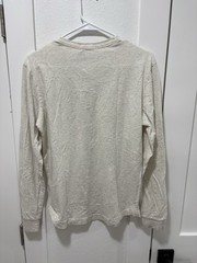 NWT Buck Mason Heather Oat Pima Curved Hem Henley XS Gray Beige
