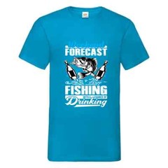 Fishing Forecast Drinking Humour Novelty T Shirt Various Colours And Sizes