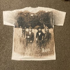 Vintage 90s Beatles AOP All Over Print T Shirt 1998 Sz L Last Photoshoot Apple