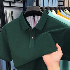 100% pure cotton short sleeve polo shirt high-quality brand solid color versatil