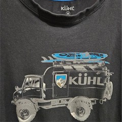 KUHL Mens Black Wildfibre Organic Cotton Graphic T-Shirt Off Road Truck Shirt