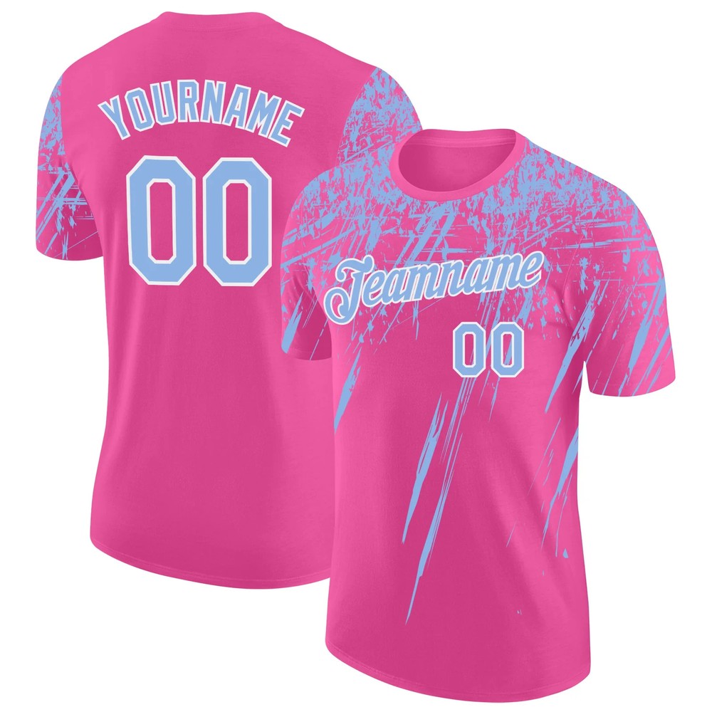 Custom Pink Blue Brush Stroke Shirt Abstract Art Lover Gift For Mom