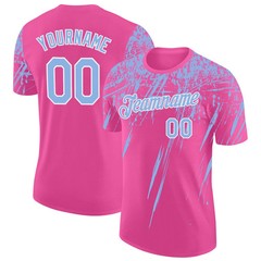 Custom Pink Blue Brush Stroke Shirt Abstract Art Lover Gift For Mom